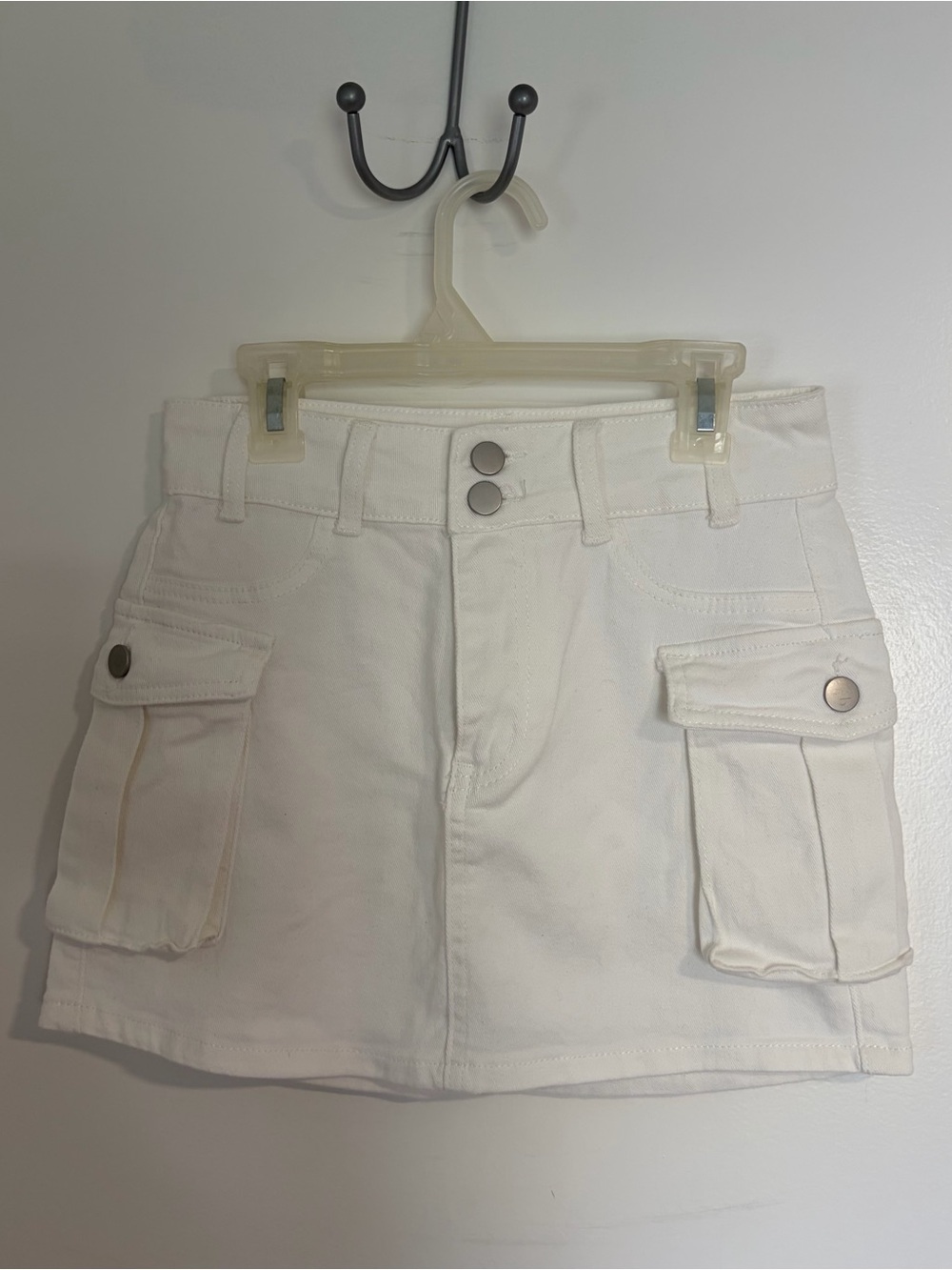 Amazon White Cargo Mini Skirt